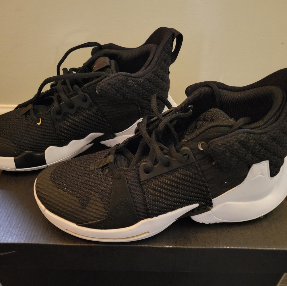 Black Nike Jordan's sneakers